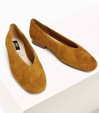 Marks and Spencer Collection + High Cut Suede Ballet Pumps