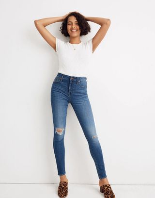 Madewell + High-Rise Skinny Crop Jeans in Delmar Wash