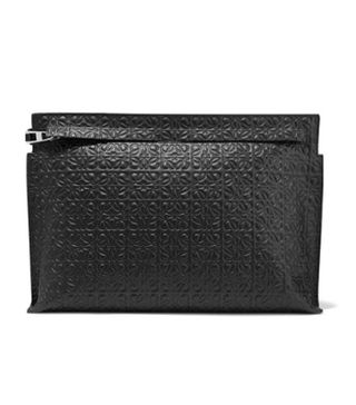 Loewe + T Embossed Leather Pouch