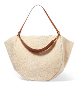 Wandler + Mia Large Shearling and Leather Tote