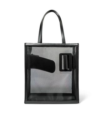Boyy + Frame Buckled Leather and Mesh Tote
