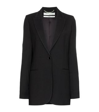 Off-White + Single-Breasted Longline Blazer