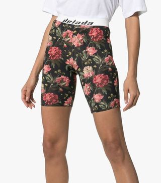 Delada + Floral Print Contrast Waistband Shorts