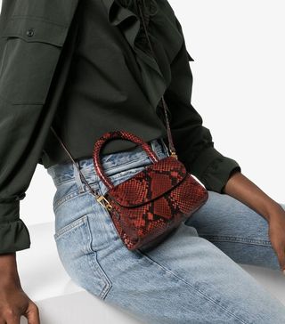 By Far + Mini Snake-Effect Crossbody Bag