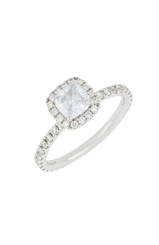 Bony Levy + Pavé Diamond Halo Cushion Engagement Ring Setting