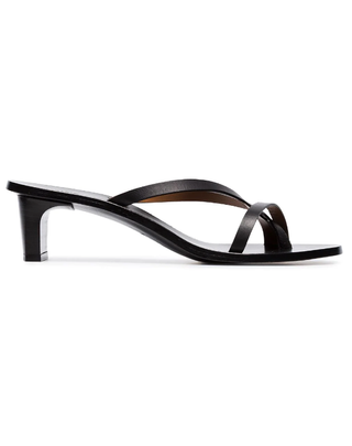 ATP Atelier + Black Toma 45 Leather Strappy Sandals