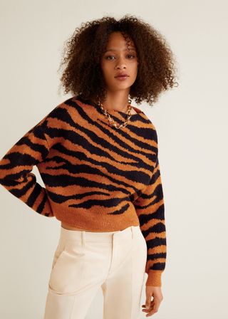Mango + Tiger Print Sweater