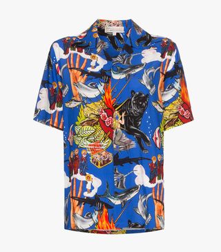 Esteban Cortazar + Printed Hawaiian Shirt