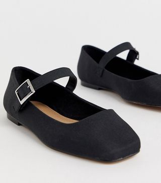 ASOS Design + Wide Links Mary Jane Ballet Flats