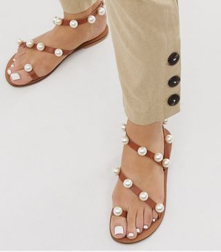 ASOS Design + Wide Fit Fare Sandals
