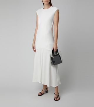 Frame + Cascade Crepe Midi Dress