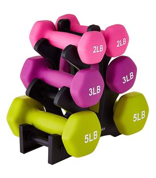 AmazonBasics + Neoprene Dumbbell Pairs and Sets With Stands