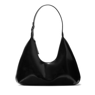 By Far + Amber Smooth Patent Leather Shoulder Bag