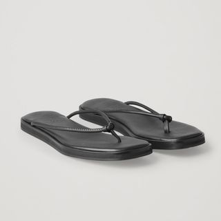 COS + Stacked Leather Flip Flops