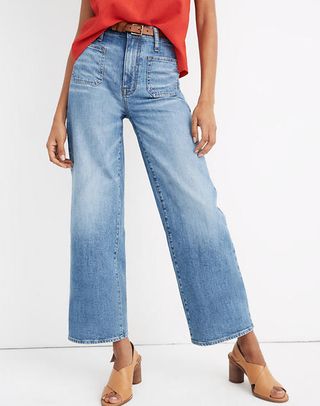 Madewell + Wide-Leg Crop Jeans in Chesney Wash