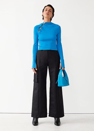 & Other Stories + Cropped Jumper With Asymmetric Tie Detail