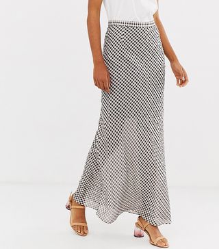 & Other Stories + Checked Sheer Layer Maxi Skirt in Multi