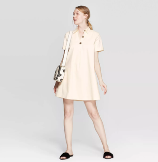 Who What Wear x Target + Short Sleeve V-Neck Trapeze Shirtdress