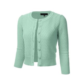 Floria + Cropped Cardigan Sweater