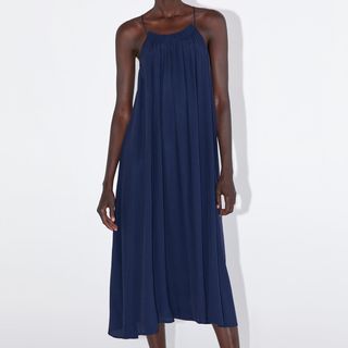 Zara + Gathered Slip Dress