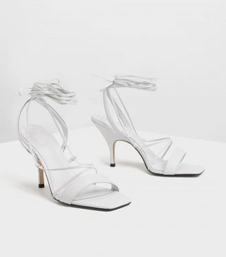 Charles and Keith + Square Toe Lace Up Sandals