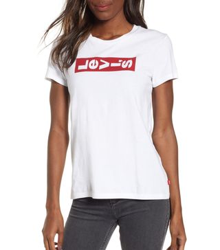 Levi's + The Perfect Tee in Lazy Tab On White