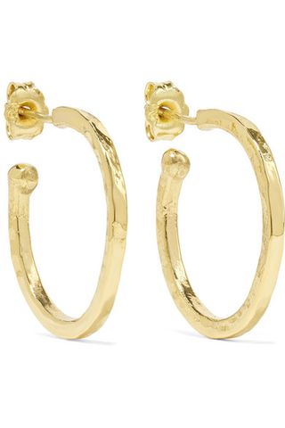 Jennifer Meyer + Hammered 18-Karat Gold Hoop Earrings