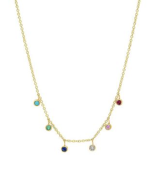 Jennifer Meyer + Multicolor Mini Bezel Dangle Necklace