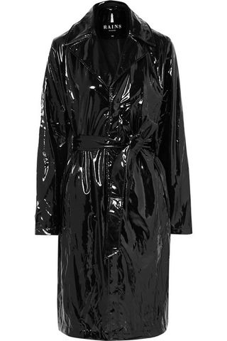 Rains + Glossed-PU Trench Coat