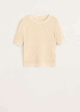 Mango + Openwork Knit Top