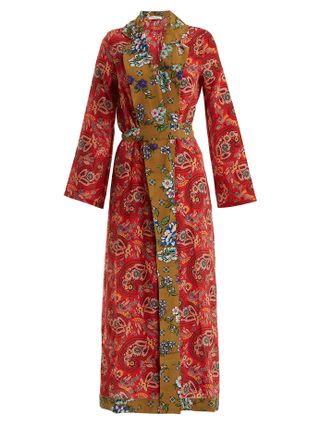 Anjuma + Selene Paisley-Print Silk Robe