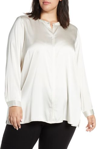 Eileen Fisher + Band Collar Shirt