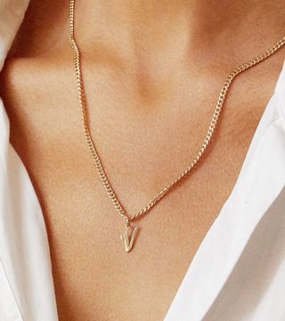 Vrai & Oro + Letter Pendant Necklace