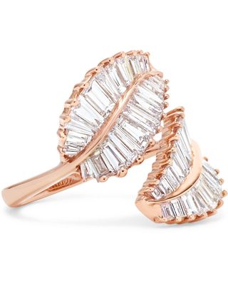 Anita Ko + Palm Leaf 18-Karat Rose Gold Diamond Ring