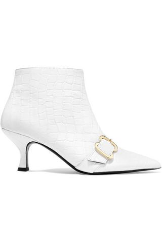 Erdem + Sienna Croc-Effect Glossed-Leather Ankle Boots