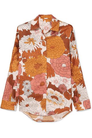 Dodo Bar Or + Noemie Floral-Print Silk-Jacquard Shirt