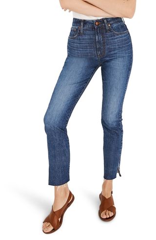 Madewell + Perfect Vintage High Waist Side Slit Crop Jeans