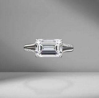 Material Good + East-West Emerald Cut Engagement Ring with Split Shank