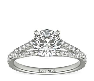 Blue Nile + Split Shank Trellis Diamond Engagement Ring