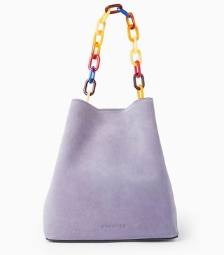 Neuville + Supergirl Suede Bucket Bag in Lilac