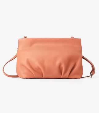 Zara + Ruched Leather Crossbody Bag