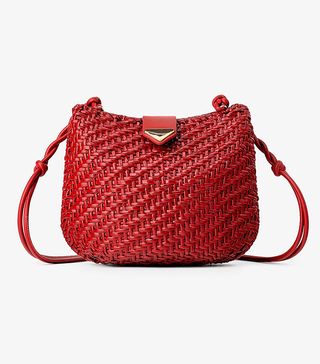 Zara + Natural Glossy Braided Crossbody Bag