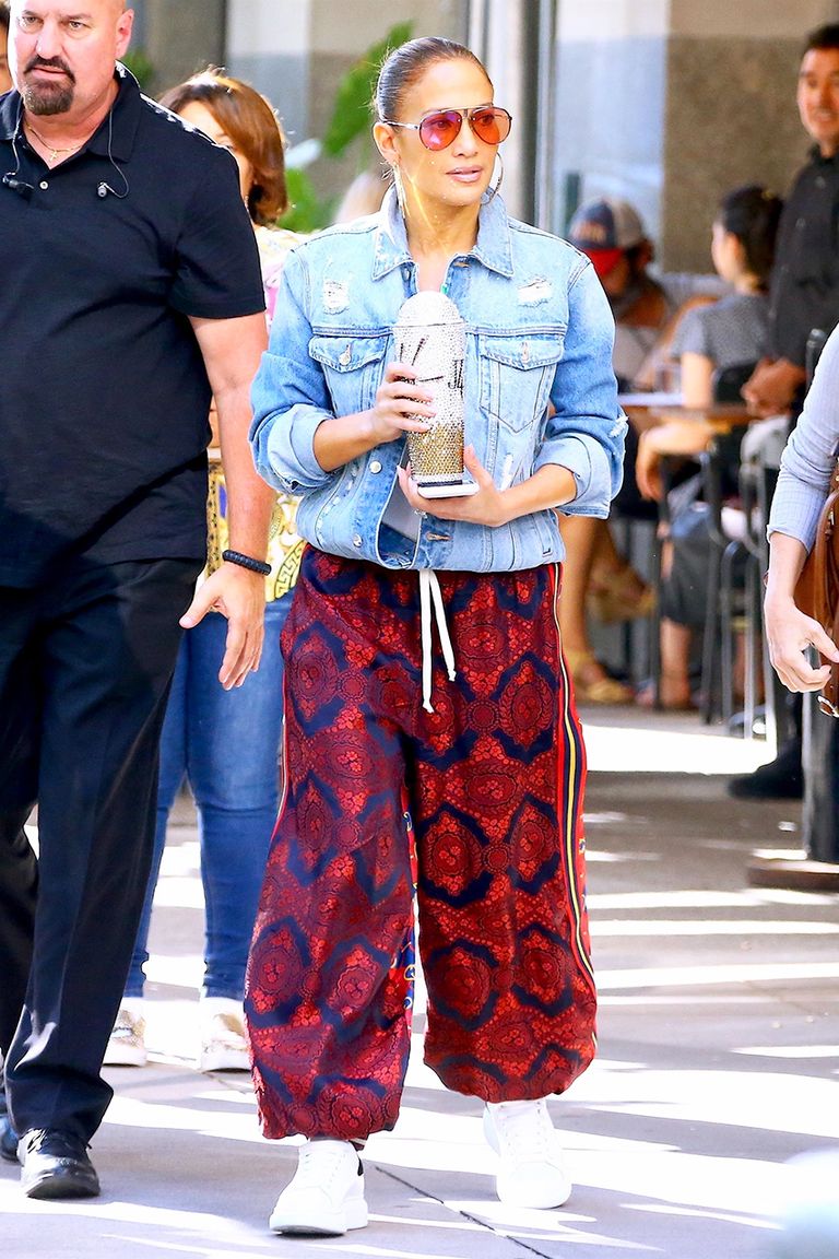 J.Lo Wore Gucci Parachute Pants With Sneakers | Who What Wear