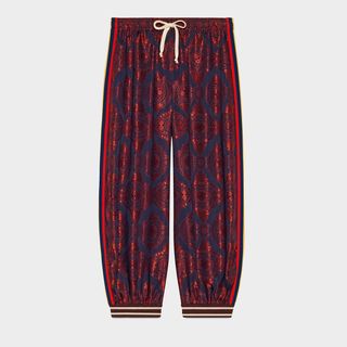 Gucci + Contrast Print Silk Jogging Pants