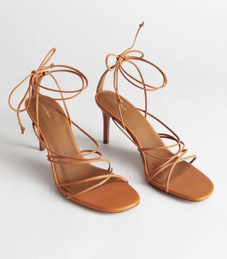 & Other Stories + Strappy Lace-Up Leather Stilettos