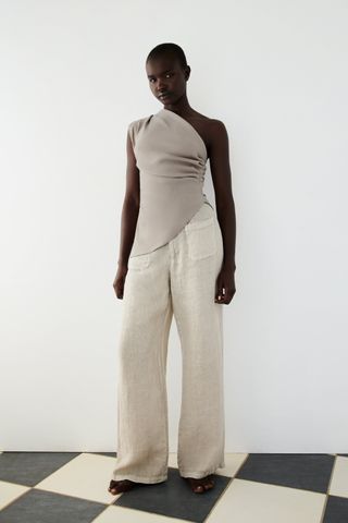 Zara + Ruched Asymmetric Top
