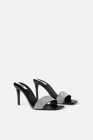 Zara + Beaded Heel Sandals