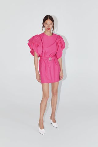 Zara + Dress With Voluminous Sleeves