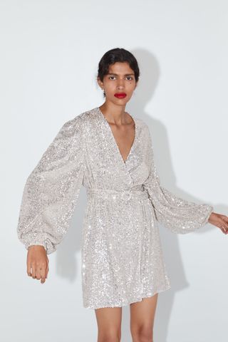 Zara + Jacket Dress With Sequins