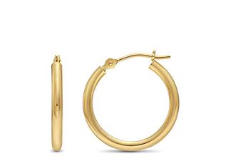 Tilo Jewelry + 14k Yellow Gold Classic Shiny Polished Round Hoop Earrings